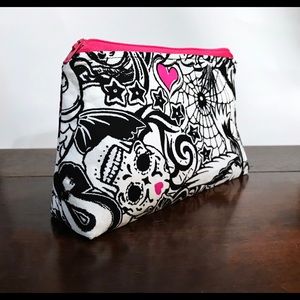 Handmade Tattoo Inspired Satin Lined Makeup Pouch